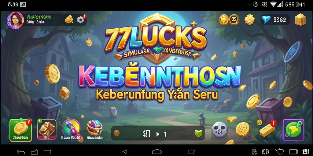 Screenshot gameplay 77LUCKS menampilkan momen seru dalam simulator.