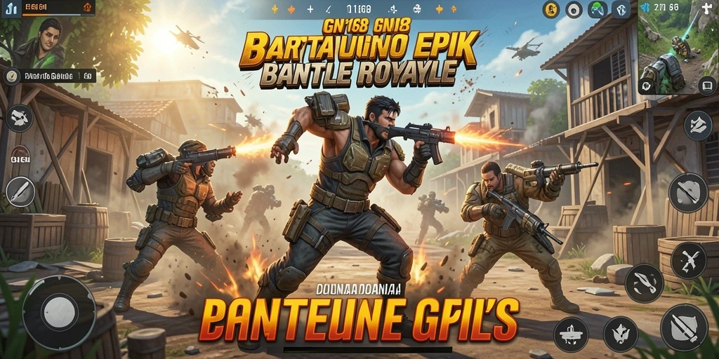 Screenshot menunjukkan momen menegangkan dalam pertempuran Battle Royale yang seru.