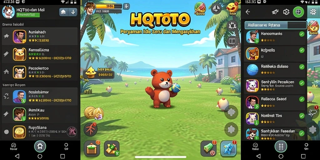 Tampilan gameplay HQTOTO dengan mekanik Idle yang menarik.