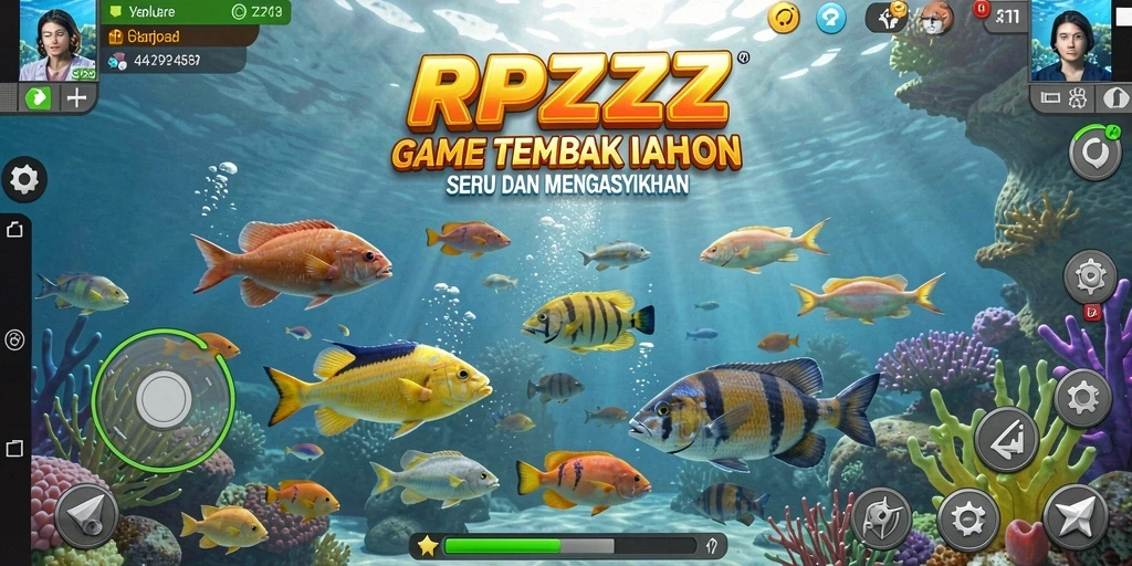 Tangkapan layar gameplay RPZZZ yang menampilkan aksi menembak ikan.
