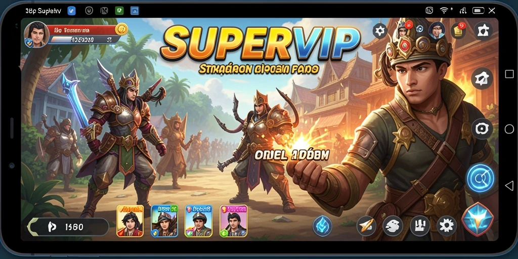 Tampilan gameplay menarik dari SUPERVIP dengan elemen strategi mendalam.